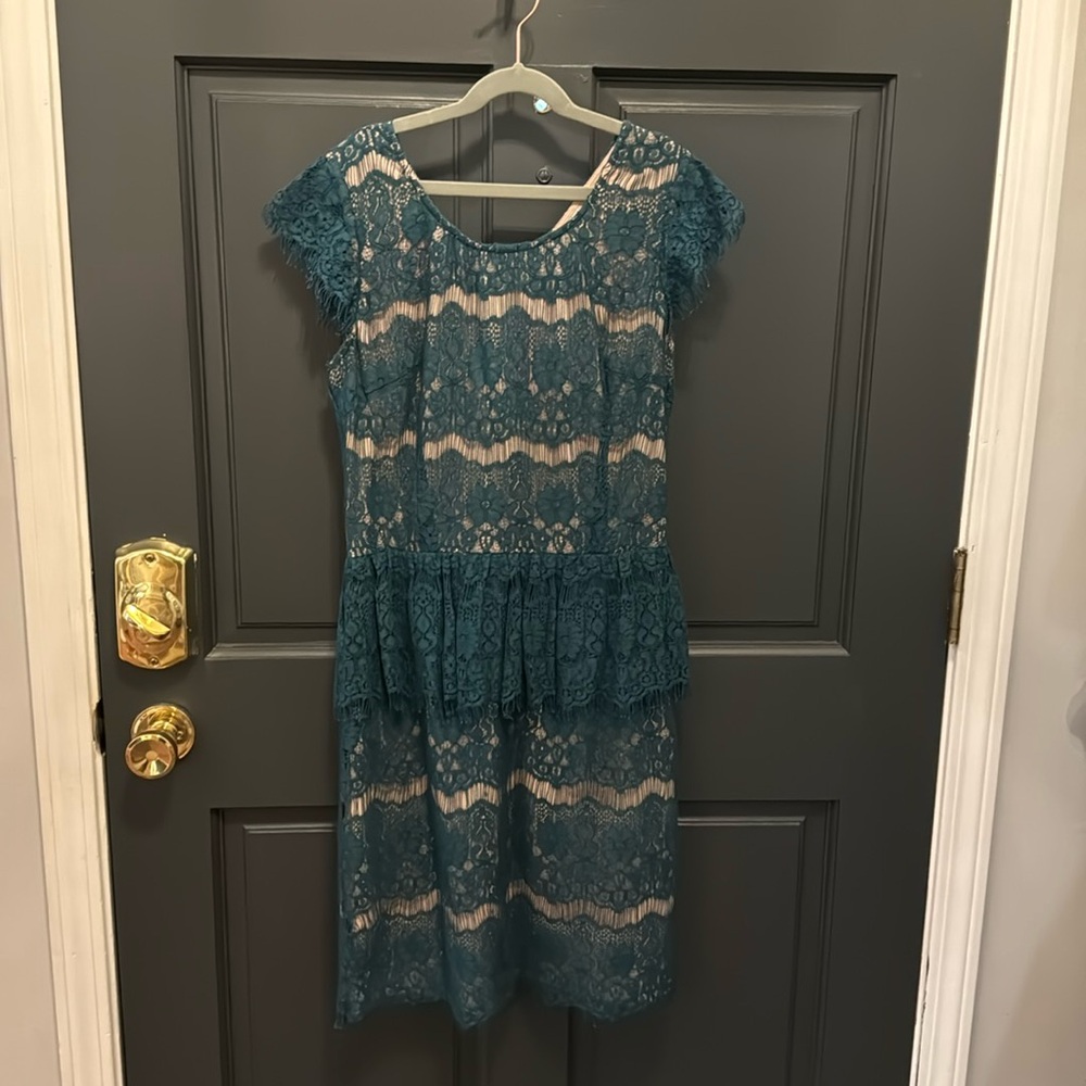 Maeve lace peplum dress